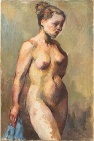 Gerry Brannon Standing Nude Woman Oil on Canvas