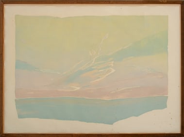 Landscape in Pastel Hues Embossed Lithograph