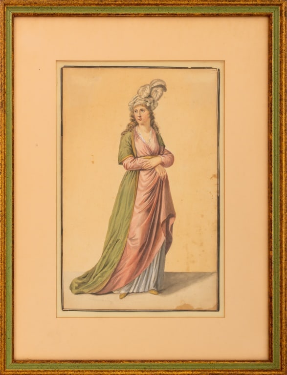 European Charlotte Slottsberg Gouache, 19th C. (1 of 7)