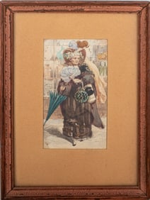 Sir George Scharf Standing Woman Mixed Media