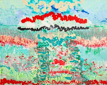 Eva Bouzard-Hui Abstract Composition Oil on Canvas