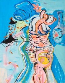 Eva Bouzard-Hui "Dancing for Bear" Oil on Canvas