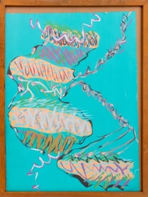 Eva Bouzard-Hui "Grasses & Steps" Acrylic, 1975