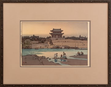 Yoshida Hiroshi "Daedong Gate" Woodblock Print