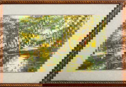 After Peder Monsted "Going to Market" Embroidery