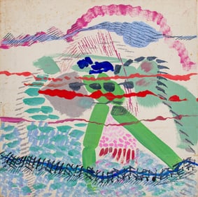 Eva Bouzard-Hui Abstract Composition Oil on Canvas