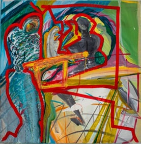 Eva Bouzard-Hui Abstract Composition Oil on Canvas