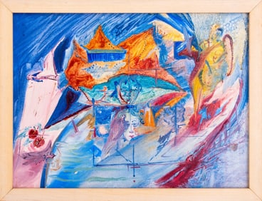 Eva Bouzard-Hui "Tulip Tree & Angel" Oil on Canvas