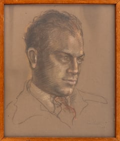 Una Platts "Larry Cries" Pastel on Paper