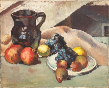 American School Still Life Scene Oil on Canvas