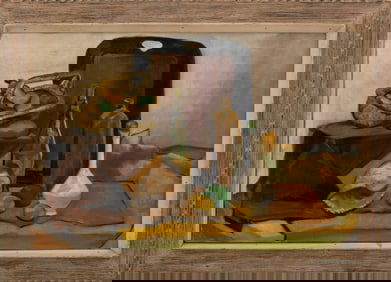 American School Still Life Oil on Canvas