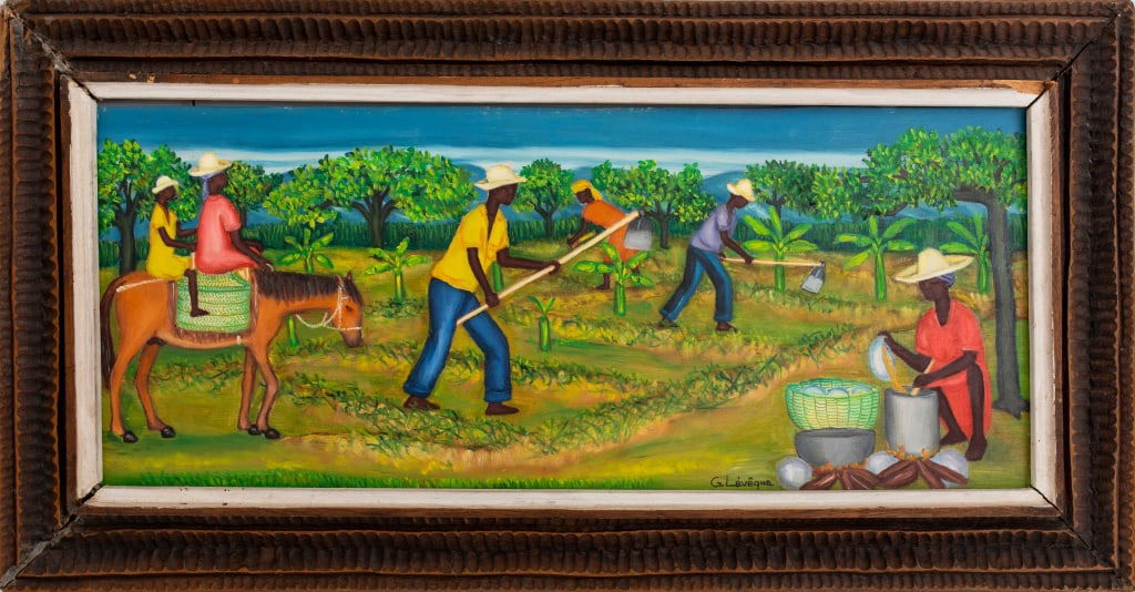 Gabriel Leveque Farming Scene Oil on Masonite (1 of 5)