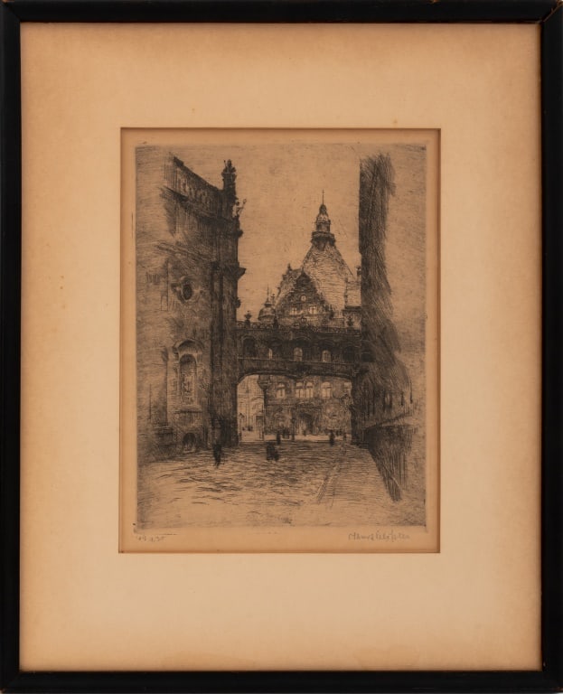Illegibly Signed German School Nuremberg Etching (1 of 5)