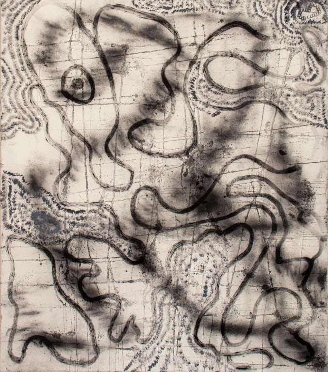 Black & White Topography Acrylic on Canvas (1 of 7)