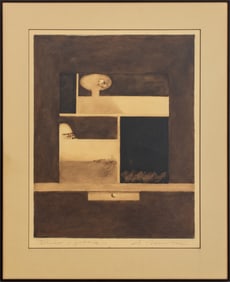 Illegibly Signed Abstract Composition Acrylic