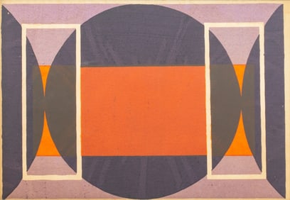 Abstract Geometric Lithograph in Colors, 20th C.