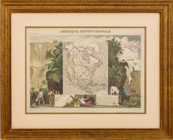 Levesseur "Amerique..." Hand-Colored Lithograph