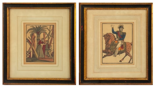 Hand-Colored Woodblock Prints, 19th C.