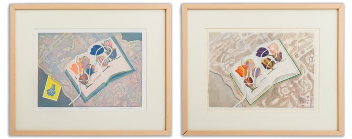 Lerner-Levine "White Ribbon" Watercolor & Print, 2