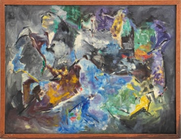 Jean Hebbeln Abstract Composition Oil on Board