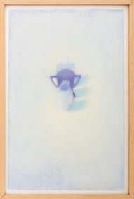 Still Life in Blue Pastel on Paper