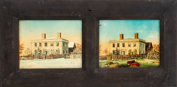 House in Winter & Autumn Gouache on Paper, 2