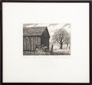 Illegibly Signed "In The Country" Etching, 2015