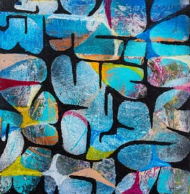 Miles Debas "Desert" Mixed Media on Board, 2014