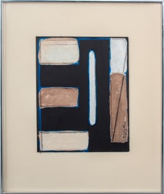 Bjoza Abstract Mixed Media Collage on Board