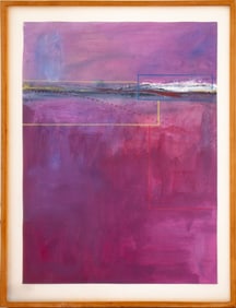 Illegibly Signed Abstract Composition Mixed Media