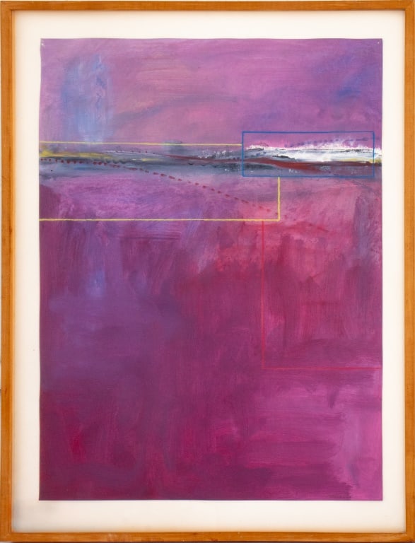 Illegibly Signed Abstract Composition Mixed Media (1 of 9)