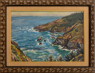 Joseph Margulies "Along Pacific Coast" Watercolor