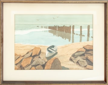 George A. Fish "Soft Reflections" Watercolor