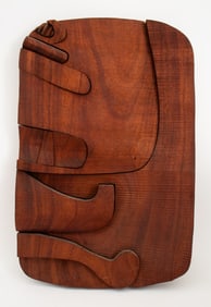 Tannley Carved Walnut Wall Sculpture, 1979