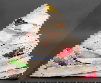 Elfi Schuselka Abstract Triangle Ceramic Sculpture