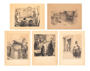 William Sharp Court Scene Lithographs, 5