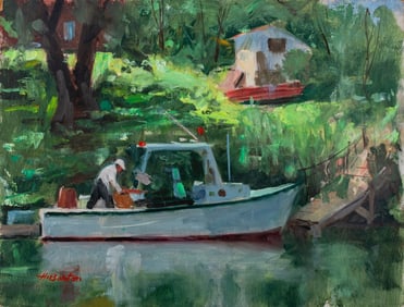 Harry Barton "Neddick Inlet" Oil on Masonite