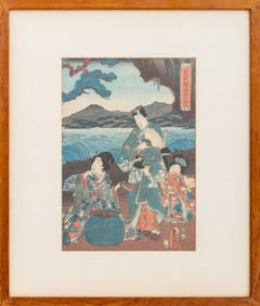 After Utagawa Kunisada Figural Group Woodblock