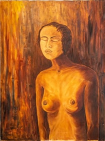 Louis Mendez Nude Woman Acrylic on Canvas