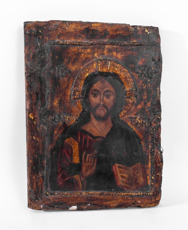 Russian Orthodox Christ Pantocrater Icon, 18th C. (1 of 4)