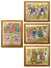 Ashenafi Abebe Folk Art Inks on Paper, 4