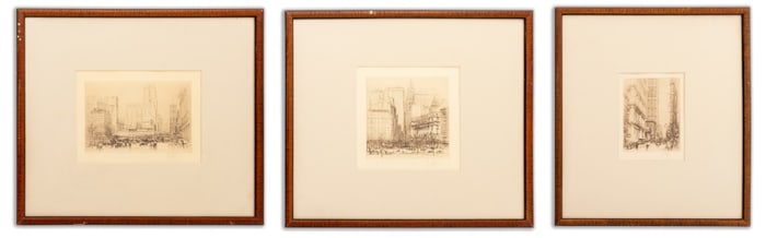 William Walcot New York City Scene Etchings, 3