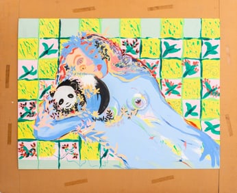 Eva Bouzard-Hui "Panda Love" Mixed Media