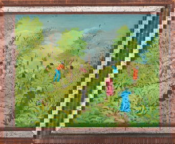 Jean Edner Landscape Scene Oil on Panel