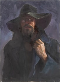 John Arana Self Portrait Oil on Canvas, 1972