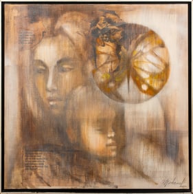 George Michaud "3 Minus 1" Mixed Media on Canvas