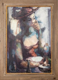 Douglas Duder "Maquillage" Oil on Masonite