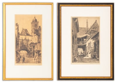 Architectural Cityscape Scenes Etchings, 2