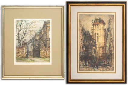 Raoul Kasimir, Etc. Street Scenes Etchings, 2