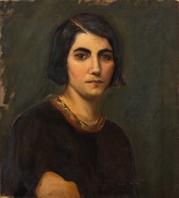 R. Baker Portrait of a Woman Oil on Canvas